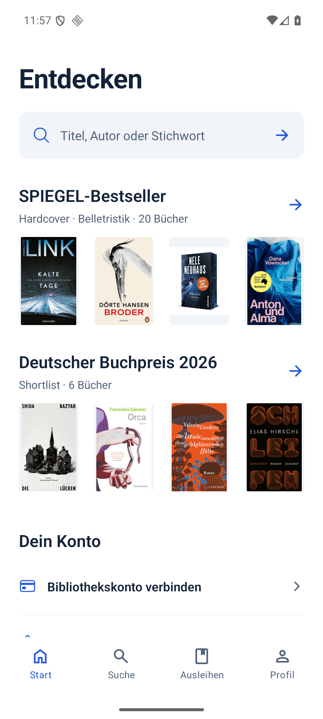 Leihra: Bücher entdecken mit SPIEGEL-Bestsellern und Buchpreis-Shortlist.